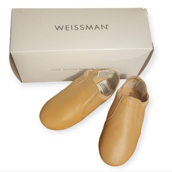 NIB Leather Classic Slip-On Jazz Shoe W800 Weissman Dancewear - Picture 1 of 7